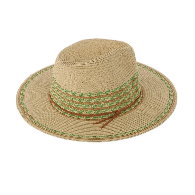 Luxury Beach Sunshade Foldable Wide Brim Panama Straw Hats for Women Lady