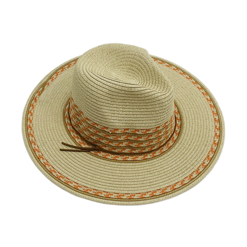 Luxury Beach Sunshade Foldable Wide Brim Panama Straw Hats for Women Lady