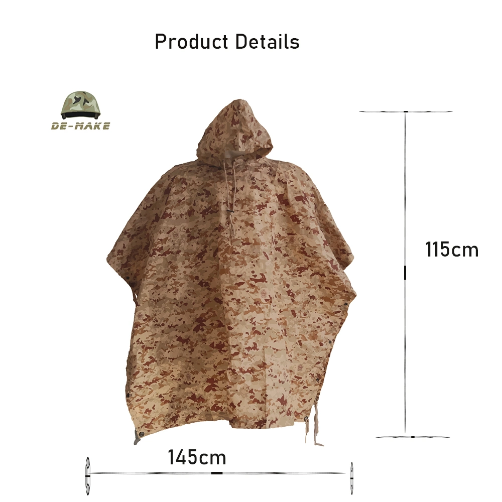 Outdoor Camouflage Shelter Ground Sheet Disposable Waterproof Camo Raincoat Coat Rain Military Poncho