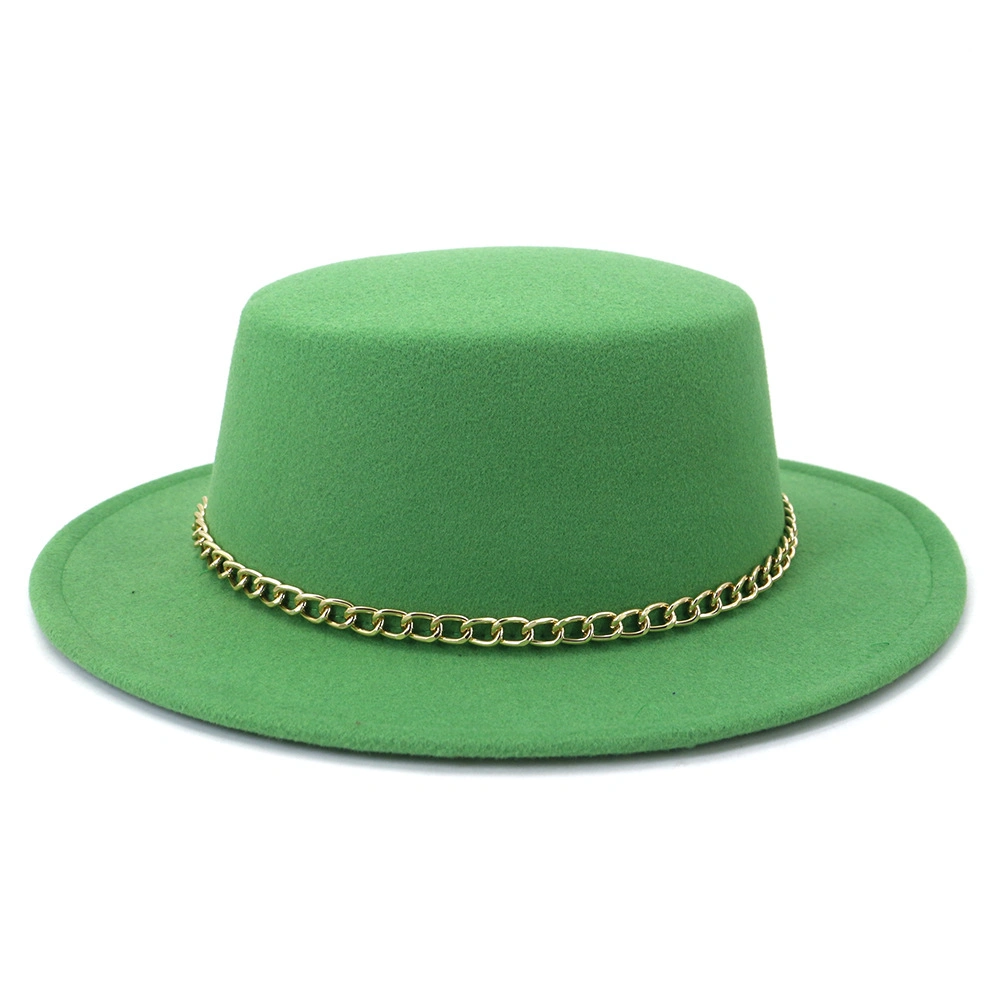 Fashion Hat Wide Brim Fedora Hats for Women and Men Classic Felt Panama Hat Dress Hat with Belt Buckle