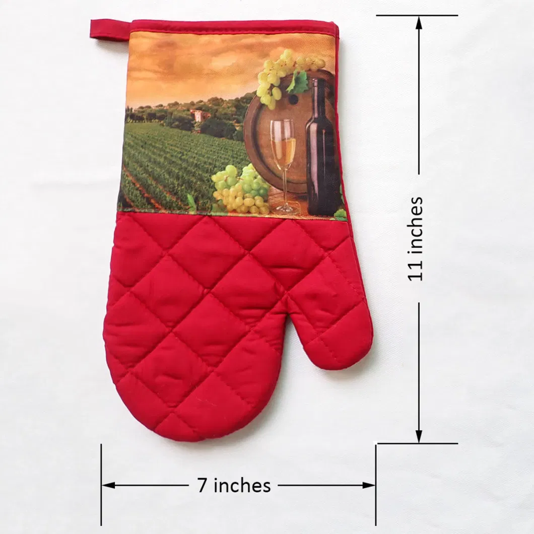 Premium Heat Resistant Kitchen Gloves Cotton &amp; Polyester Quilted Oversized Mittens