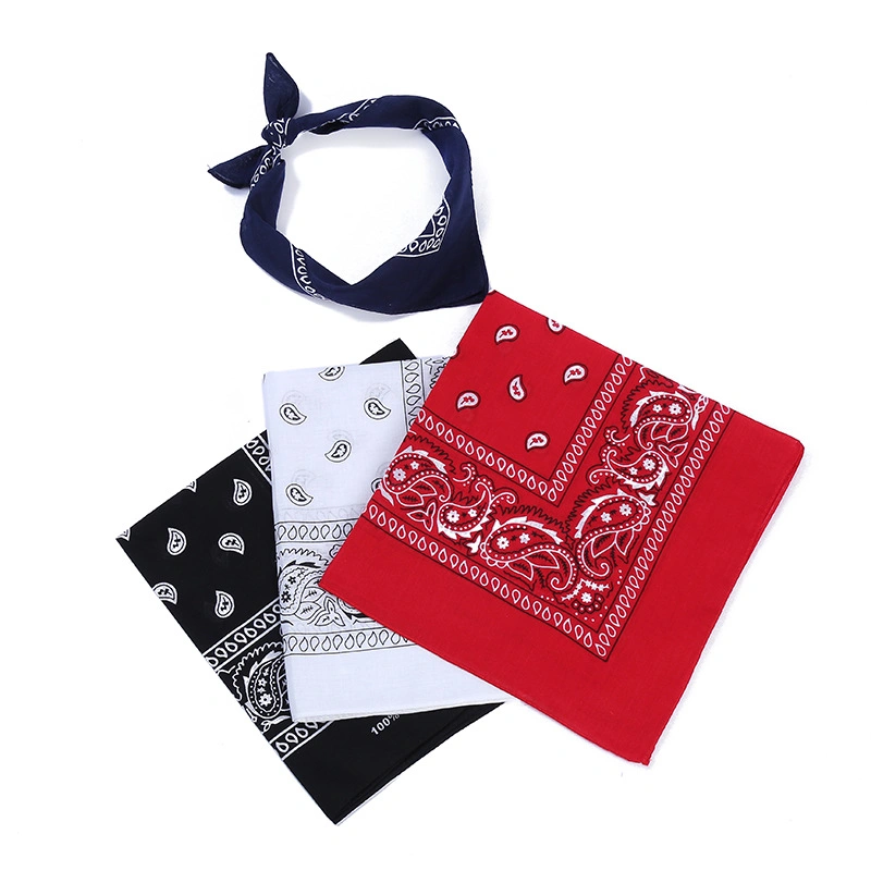 Promotional Gift Customized Kerchief Multifunctional Neck Square Wholesale Cashew Flower Cotton Head Bandana