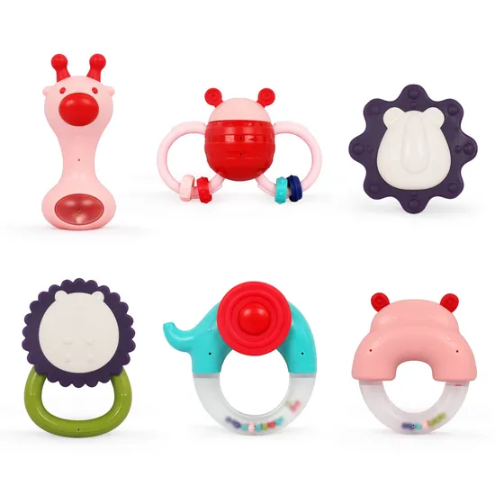 Wrist Foot Rattles for Baby 8 PCS Soft Animal Wrist Rattles and Foot Finder Puppy Sock