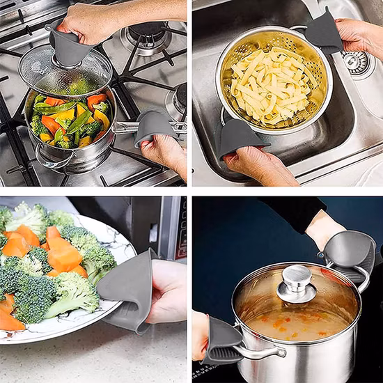 Mini Silicone Oven Mitts, BBQ Gloves, Oven Gloves Heat Insulation Cooking Pinch Mitts Potholder for Outdoor and Kitchen Cooking & Baking