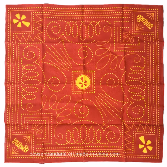 China Factory OEM Custom Logo Print Promotional Cotton Polyester Handkerchief Cotton Headwear Bandana