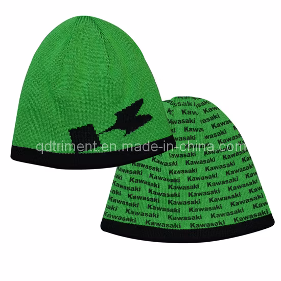 Wholesale Acrylic Winter Jacquard Knitted Beanie Earflap with POM